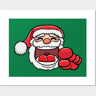 The laughing santa pointing at you Posters and Art